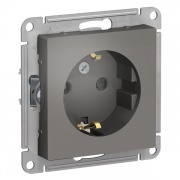 Розетка с заземлением со шторками 16А SE AtlasDesign, сталь