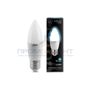 Лампа Gauss Свеча 6.5W 550lm 4100К E27 LED 1/10/100