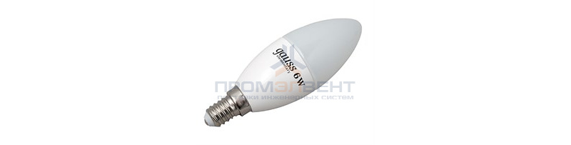 Лампа Gauss LED Elementary Candle 6W E14 4100K 1/10/50