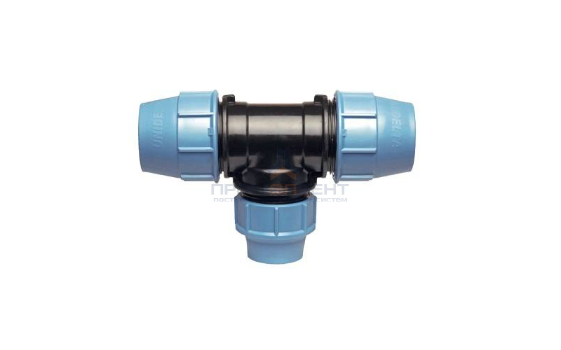 Тройник переходной UNIDELTA 1013 - 50 x 40 x 50 (винтовой, для труб ПНД)