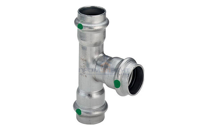 Тройник равнопроходной Viega Sanpress Inox 2318 - 28 (нержавеющая сталь)