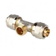 Тройник с переходом на наружную резьбу STOUT - 26 x 3/4" (винтовой, для металлопласт.труб)