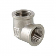 Отвод 90° VALTEC VTr.090 - 2" (резьбовой, латунь никелированная)