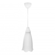 16-20 Светильник декоративный, подвесной, "Брауэр", пластик, 1хЕ27 15Вт, 220В, белый, шнур белый, 800мм, крепление под крючок, Ø140х220мм, лампочки в комплект не входят.