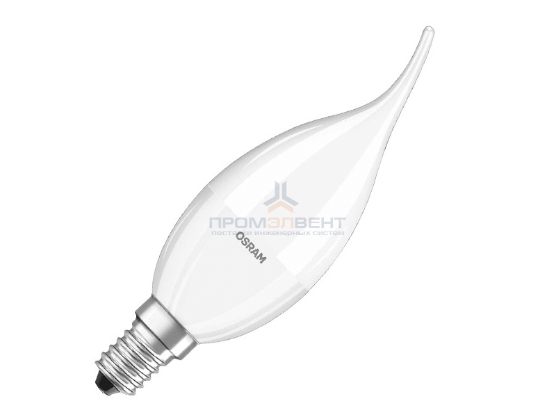 Лампа светодиодная свеча на ветру Osram LED CLAS BA FR 40 5,4W/827 DIM 470lm 220V E14