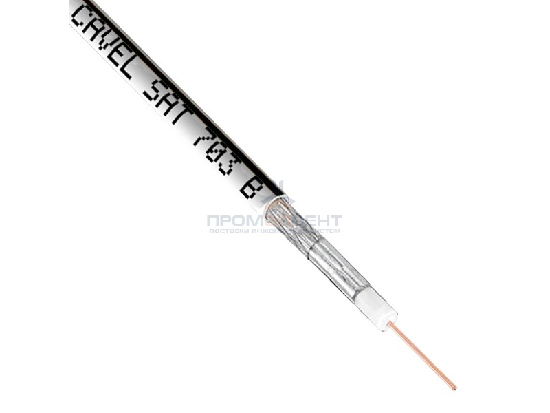 Кабель коаксиальный Cavel SAT 703 B NE с черной полосой CU 75 Ом [бухта 250м]