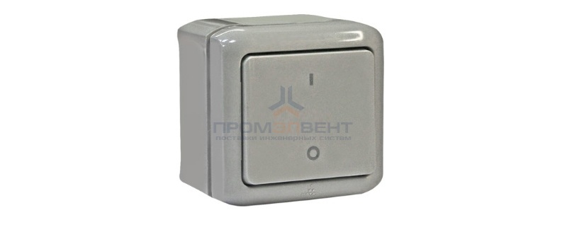 Выключатель двухполюсный IP44 Legrand Quteo серый