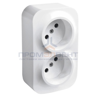 Розетка двойная Legrand Quteo без заземления белая [уп 10шт]