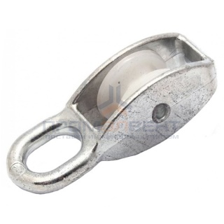 Блок для троса одинарный 25мм нейлоновый шкив (трос 7мм) оцинкованный