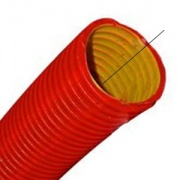 Труба гибкая двустенная для кабельной канализации д.125мм, цвет красный, без протяжки  [бухта 40м]