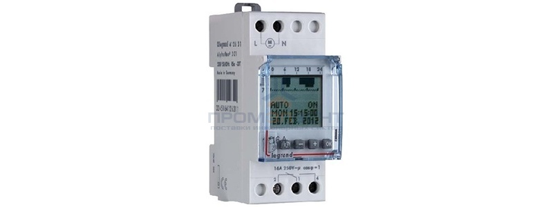 Недельный таймер Legrand электронный дисплей резервное питание до 6 лет 24V 16А 1 выход