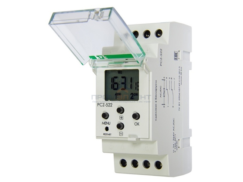 Реле времени программируемое PCZ-522  24-264В AC/DC, суточный и недельный циклы, 2NO/NC, 16А, NFC